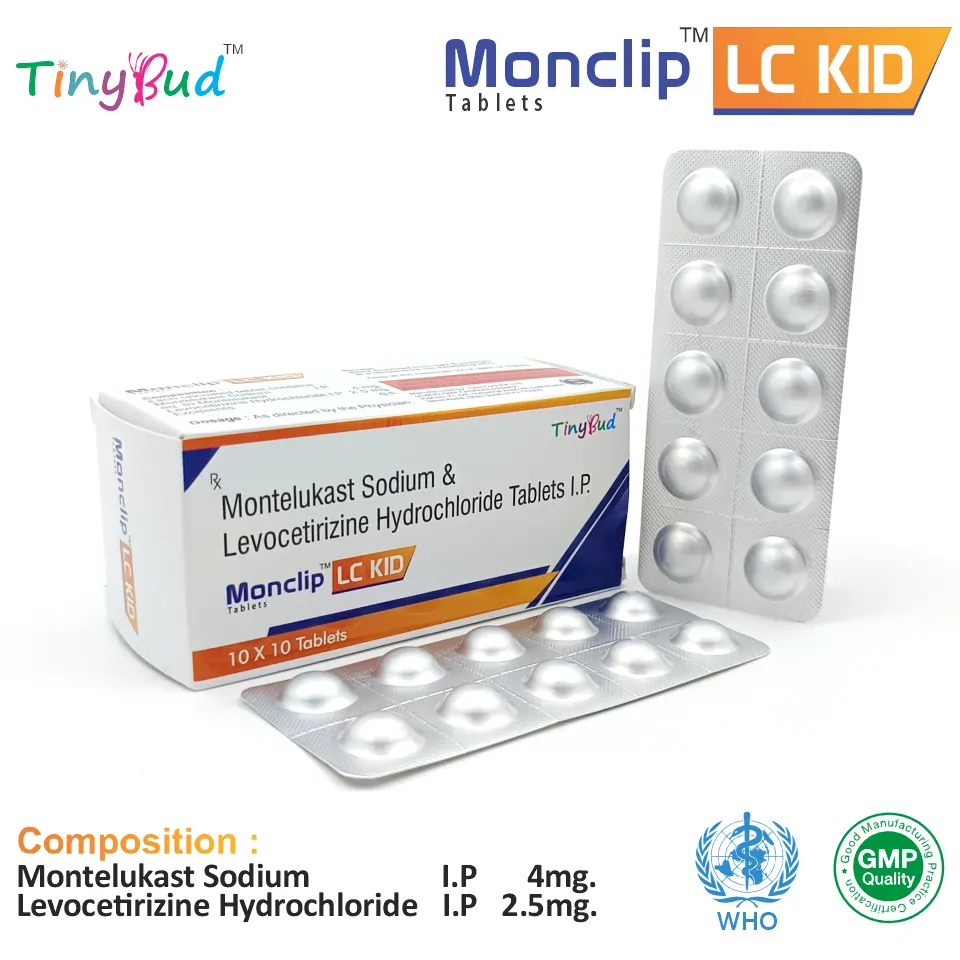 Levocetirizine (2.5mg) + Montelukast (4mg) Bilayered Tablet at Best Price in PCD Pharma Franchise for Allergy Relief.